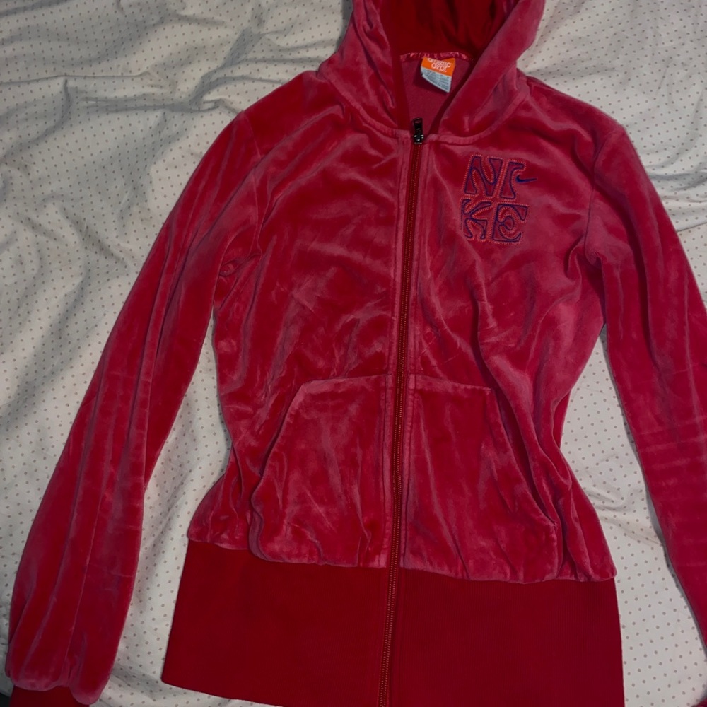 Vintage Pink Nike zip up hoodie